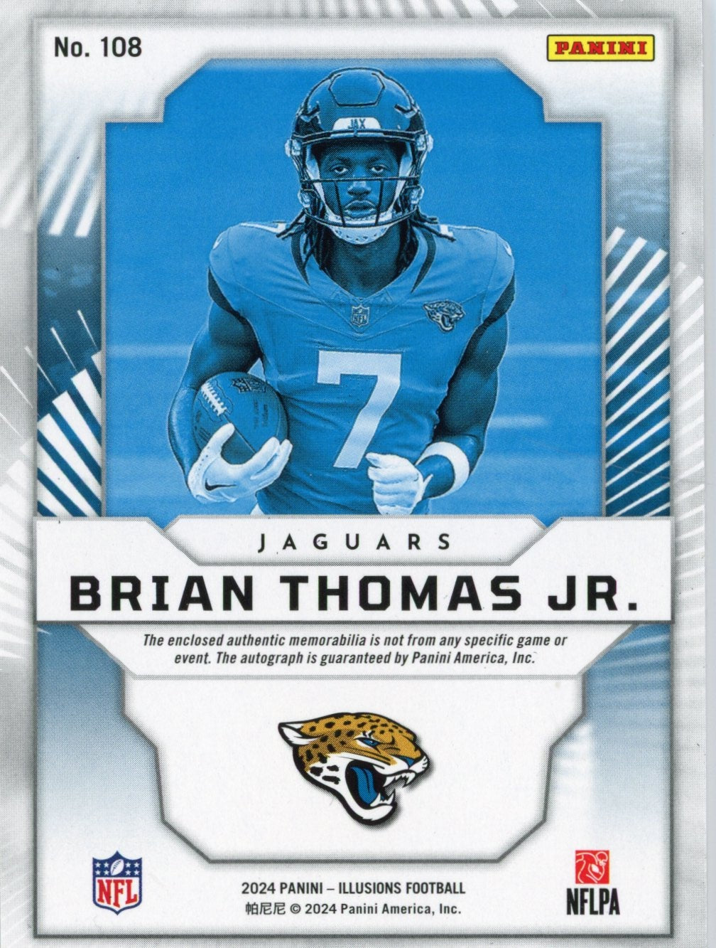 2024-panini-illusions-brian-thomas-jr-108-first-impressions-auto-249-rookie-rc-football-card