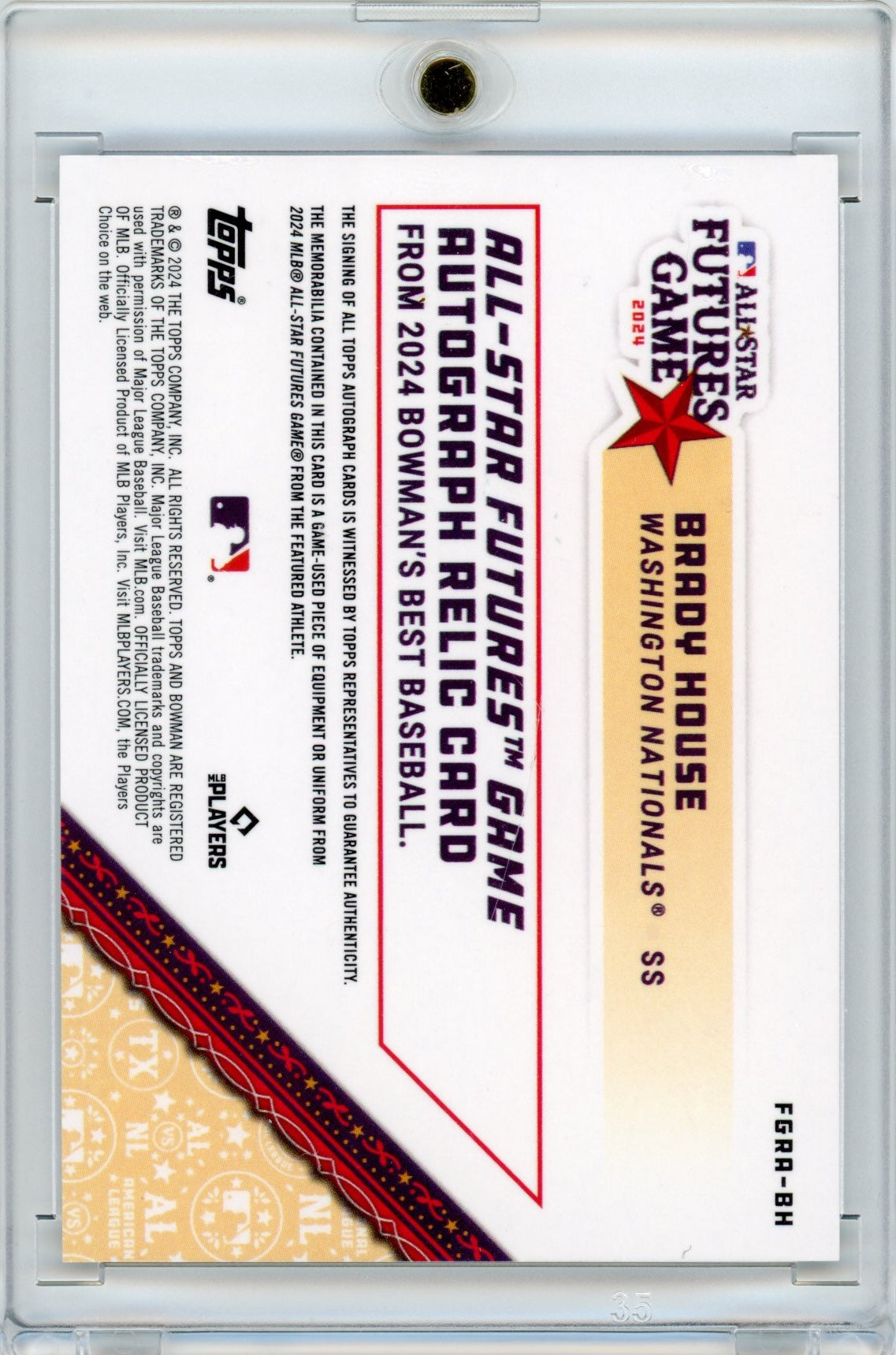2024-topps-bowmans-best-brady-house-fgra-bh-futures-game-auto-500-rookie-rc-baseball-card