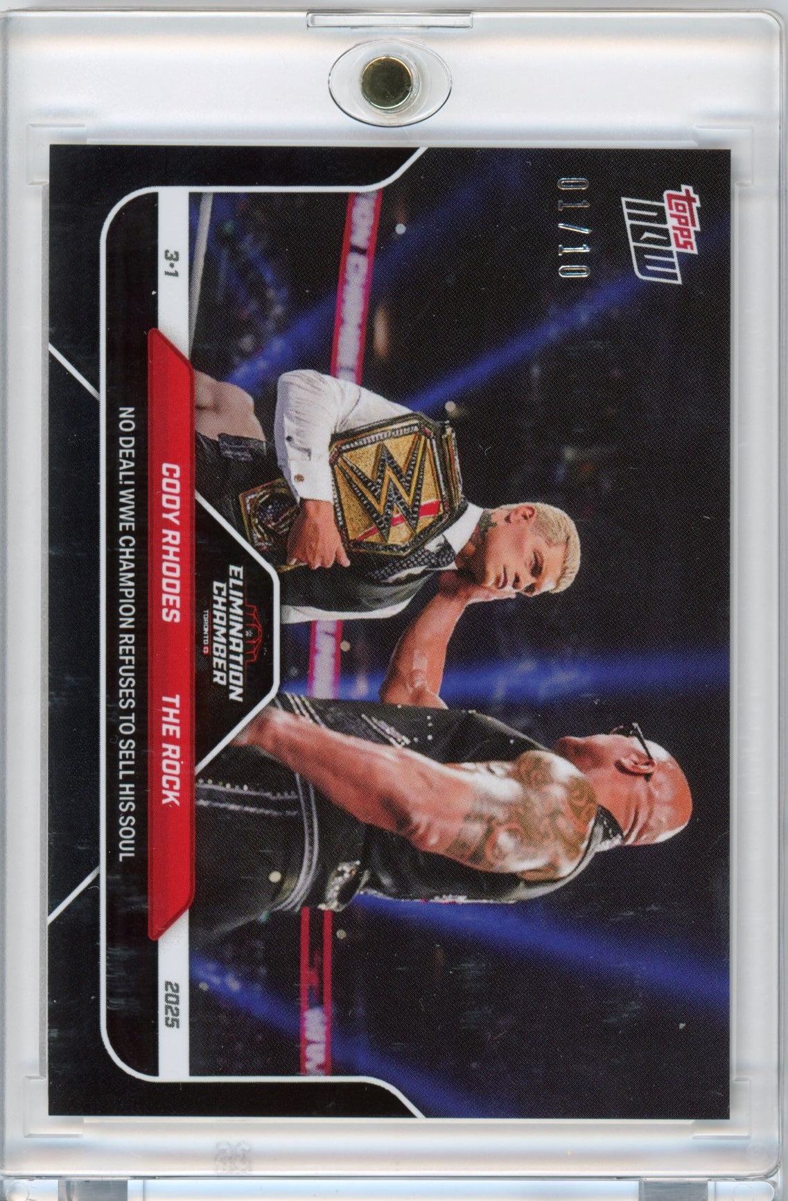 2025-topps-now-wwe-cody-rhodes-the-rock-26-black-10-no-deal-wrestling-card