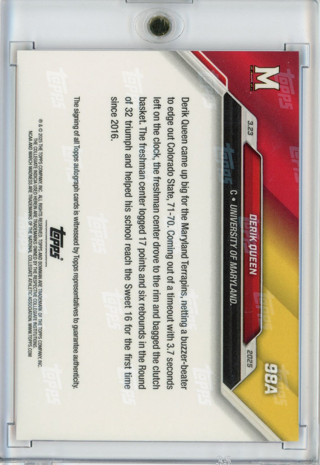 2024-topps-bowman-u-now-derik-queen-98a-red-auto-10-rookie-rc-basketball-card