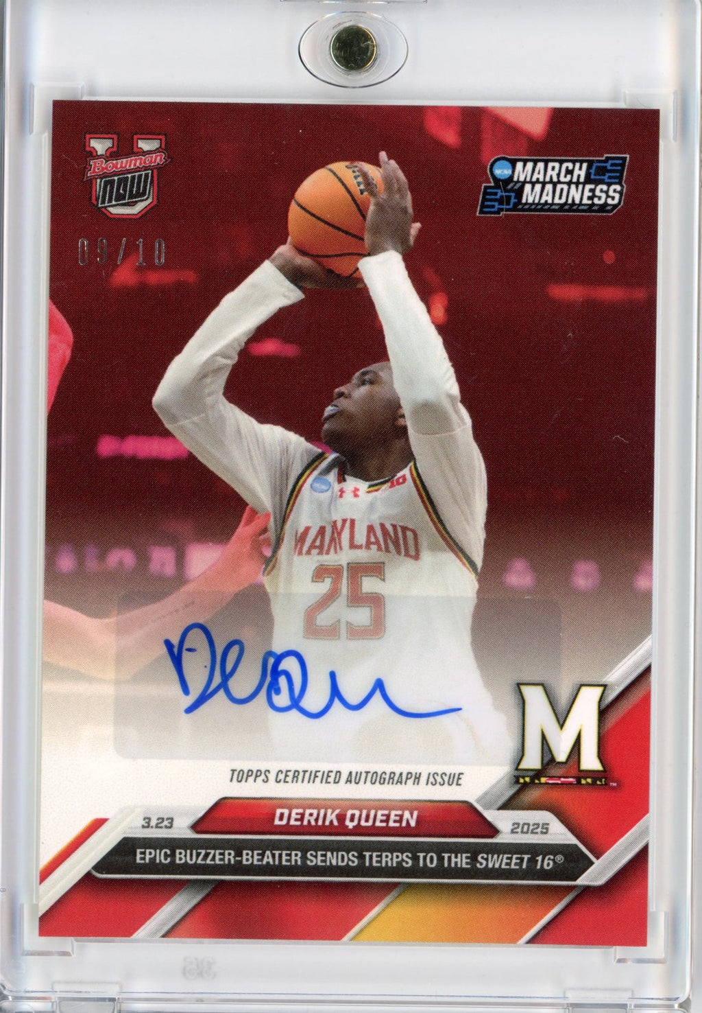 2024-topps-bowman-u-now-derik-queen-98a-red-auto-10-rookie-rc-basketball-card
