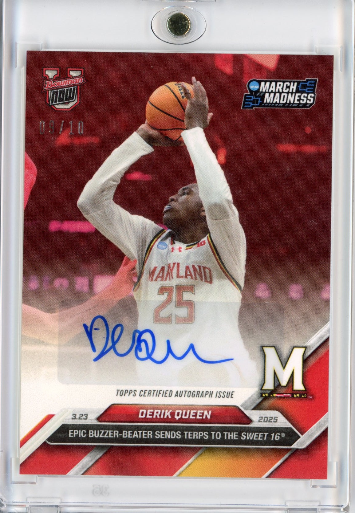 2024-topps-bowman-u-now-derik-queen-98a-red-auto-10-rookie-rc-basketball-card