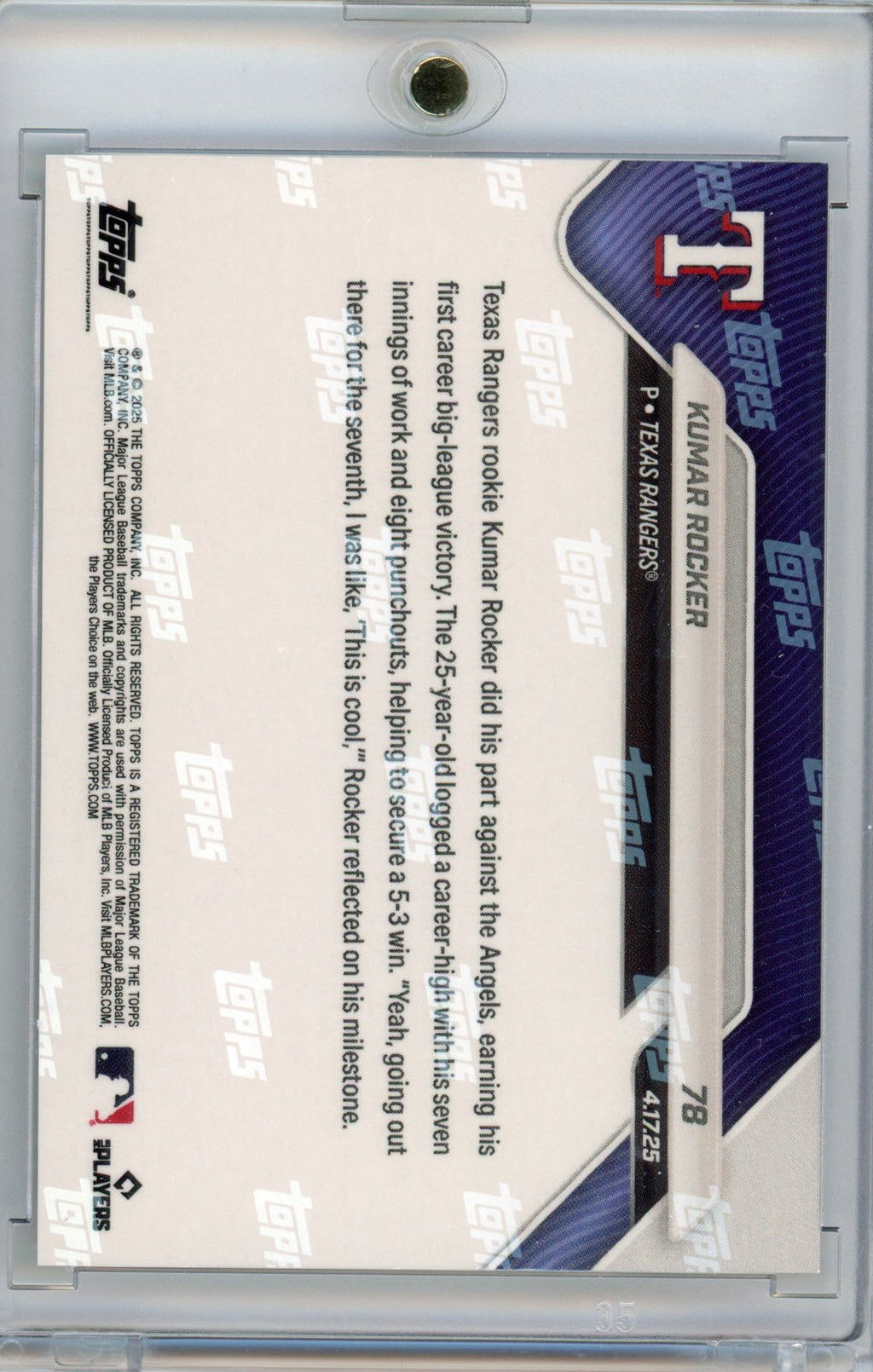 2025-topps-now-kumar-rocker-78-black-10-secures-1st-mlb-win-rookie-rc-baseball-card