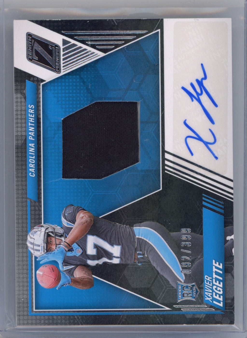 2024-panini-zenith-xavier-legette-210-relic-auto-399-rookie-rc-football-card