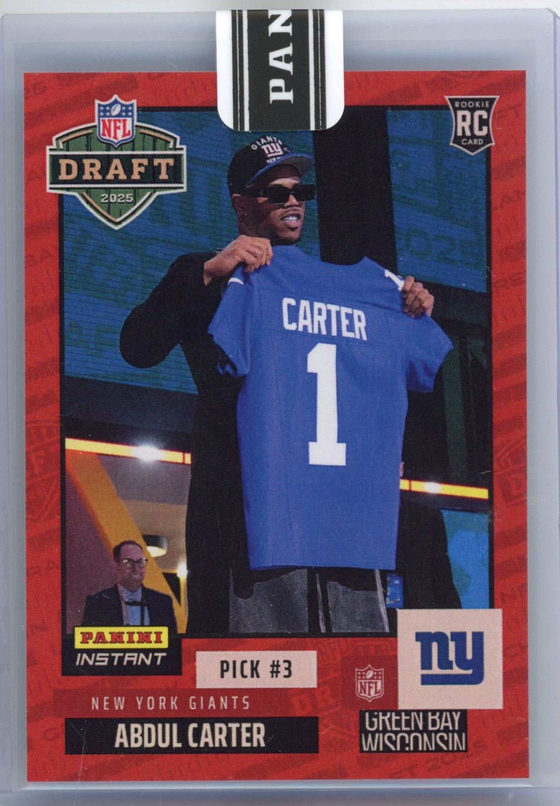 2025-panini-instant-nfl-abdul-carter-dn3-draft-night-red-10-new-york-giants-rookie-rc-football-card