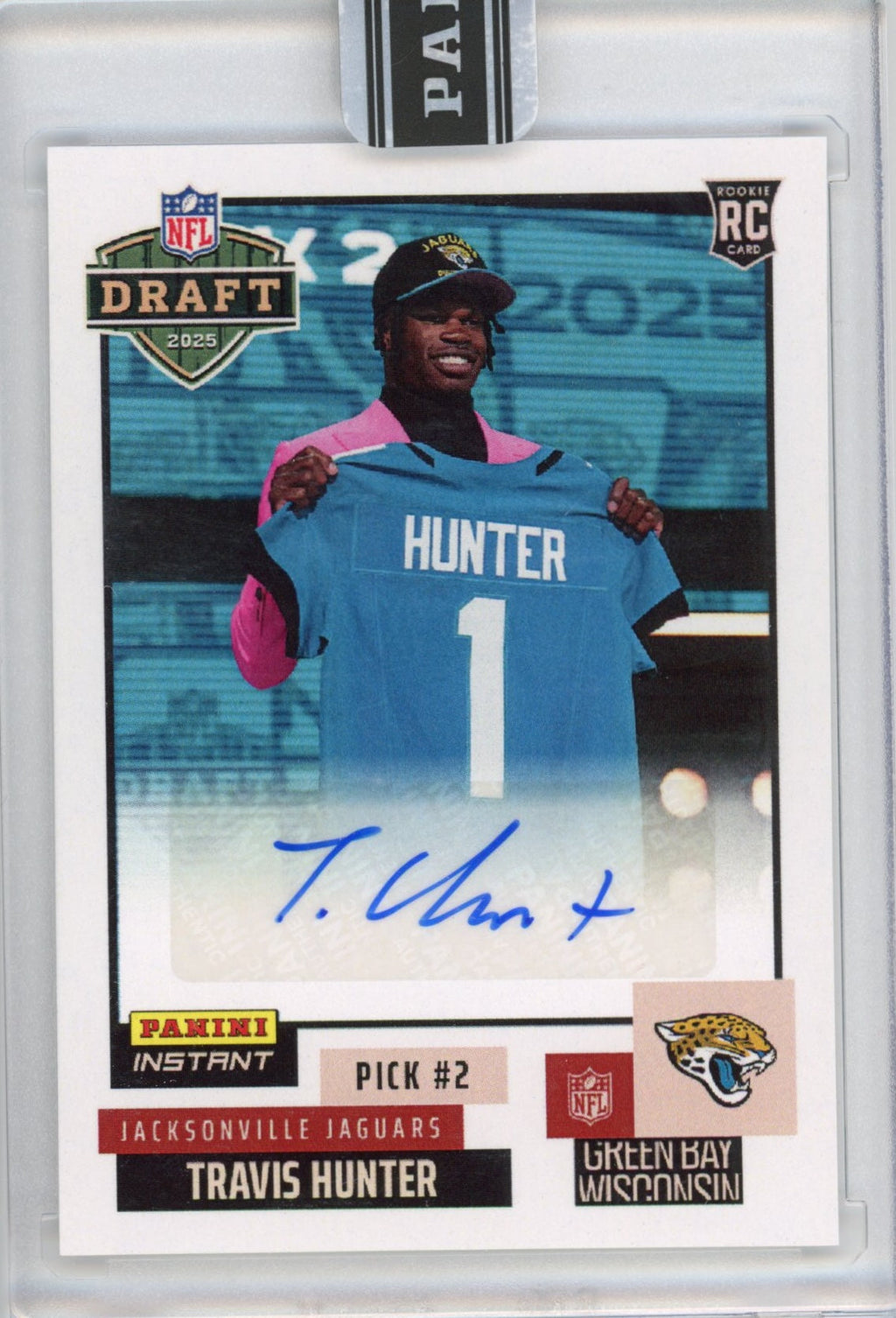 2025-panini-instant-nfl-travis-hunter-dn2-draft-night-auto-jacksonville-jaguars-rookie-rc-football-card