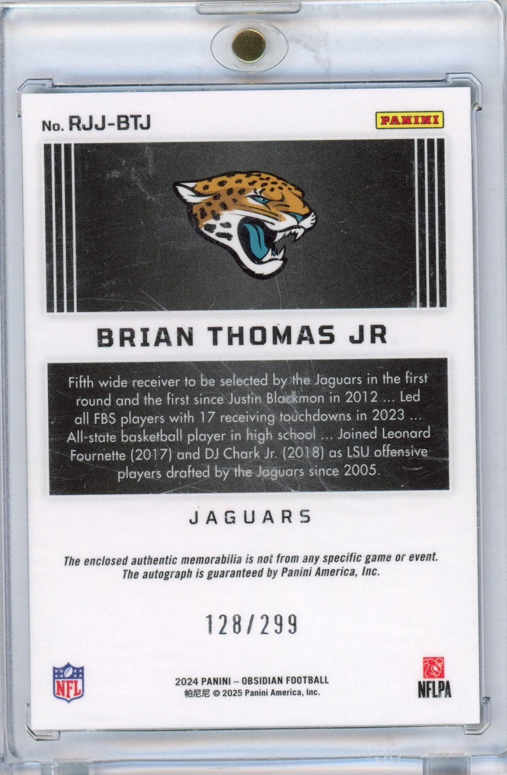 2024-panini-obsidian-brian-thomas-jr-rjjbtj-rookie-patch-auto-299-rookie-rc-football-card