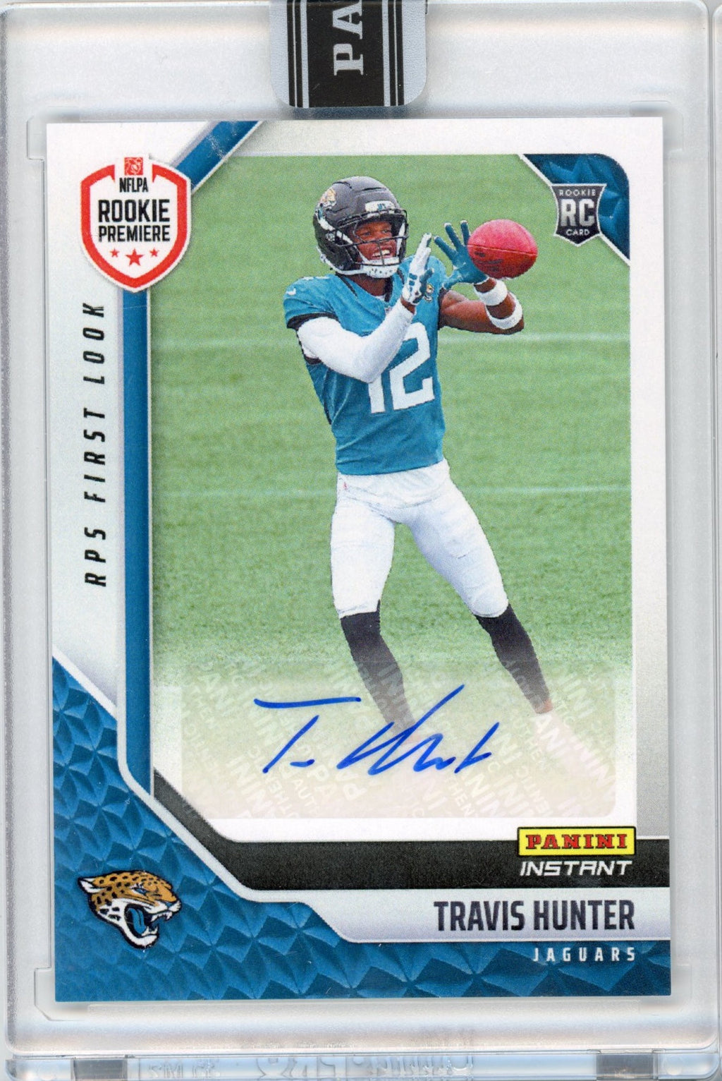 2025-panini-instant-nfl-travis-hunter-35-rps-first-look-auto-jacksonville-jaguars-rookie-rc-football-card