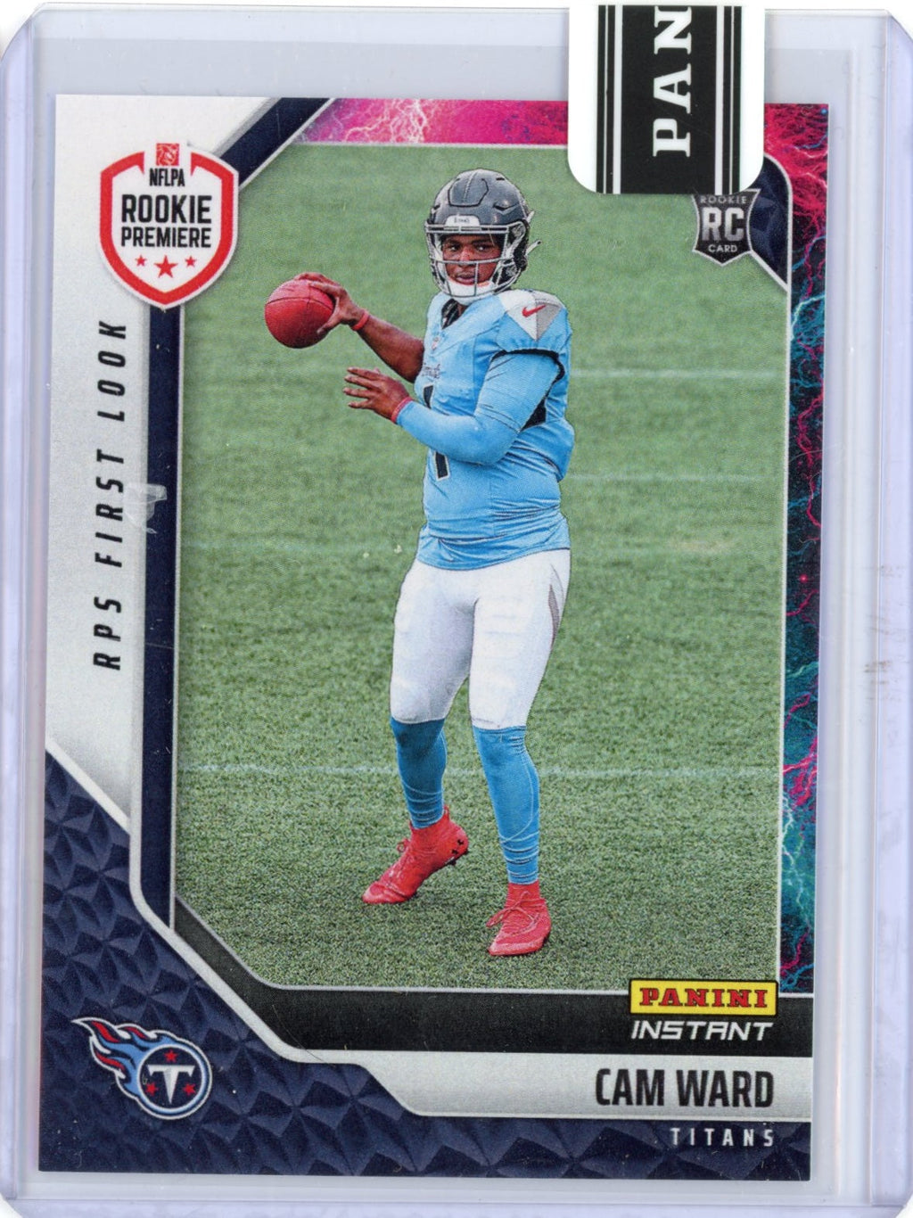 2025-panini-instant-nfl-cam-ward-4-rps-first-look-lightning-5-tennessee-titans-rookie-rc-football-card