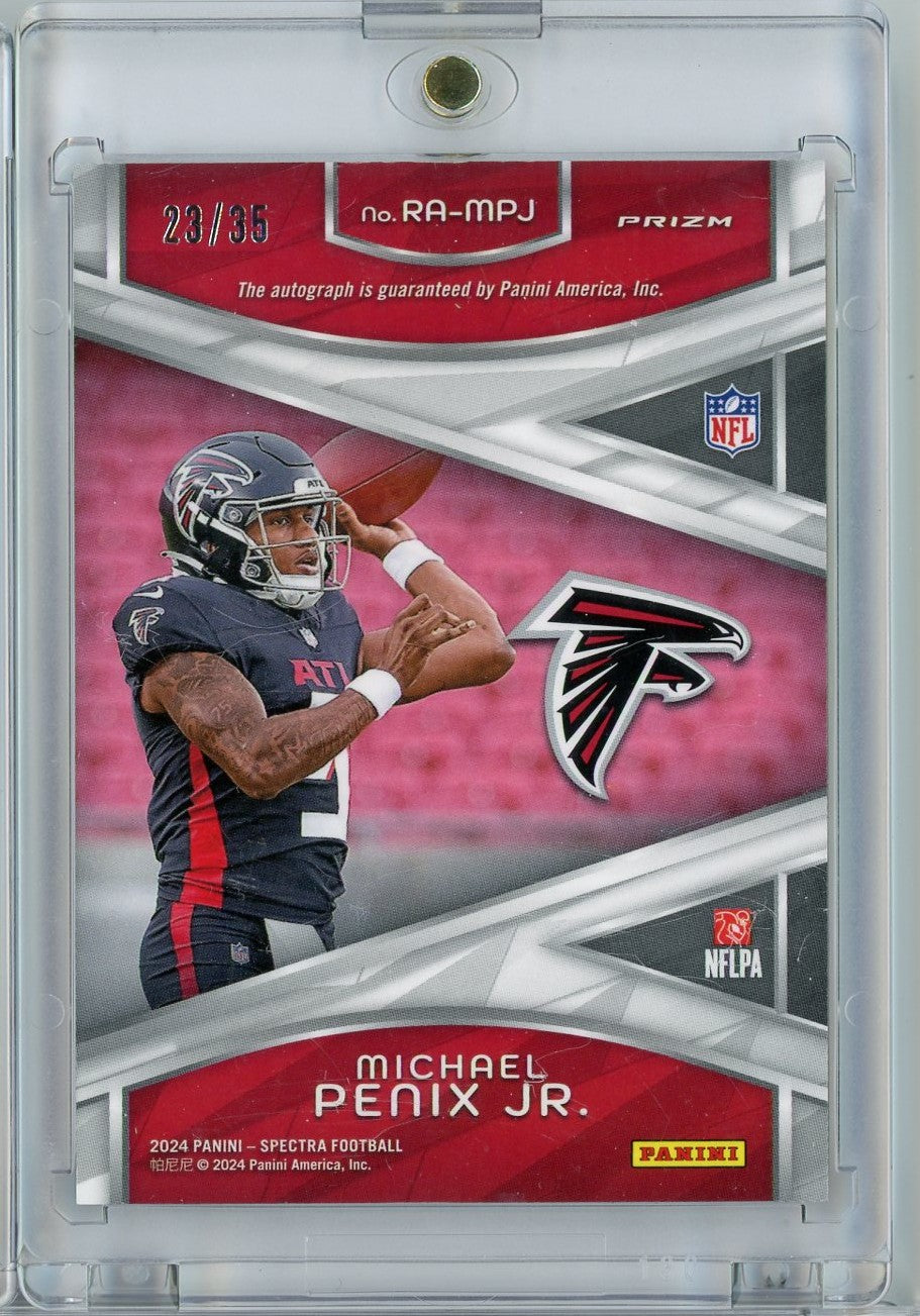 2024-panini-spectra-michael-penix-jr-ra-mpj-rpa-neon-green-auto-35-rookie-rc-football-card