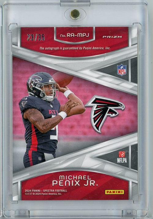 2024-panini-spectra-michael-penix-jr-ra-mpj-rpa-neon-green-auto-35-rookie-rc-football-card