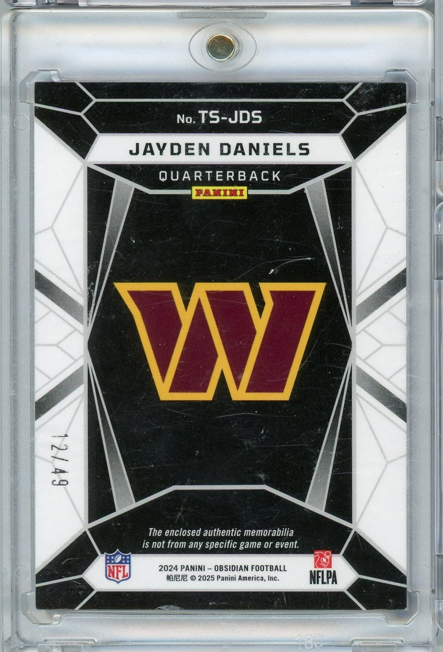 2024-panini-obsidian-trifecta-jayden-daniels-ts-jds-triple-relic-49-rookie-rc-football-card