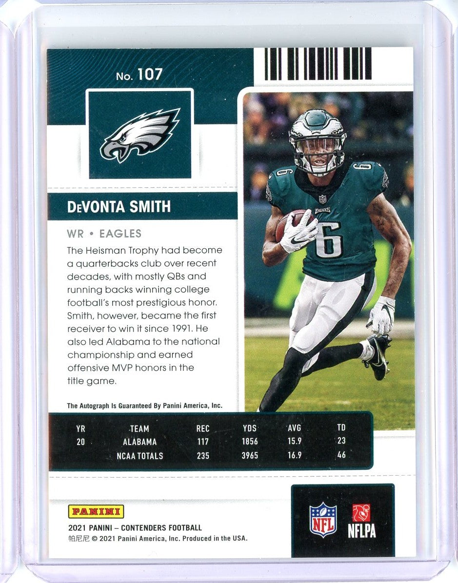 2021-panini-contenders-red-variation-rookie-ticket-devonta-smith-107-10-auto-rookie-rc-football-card