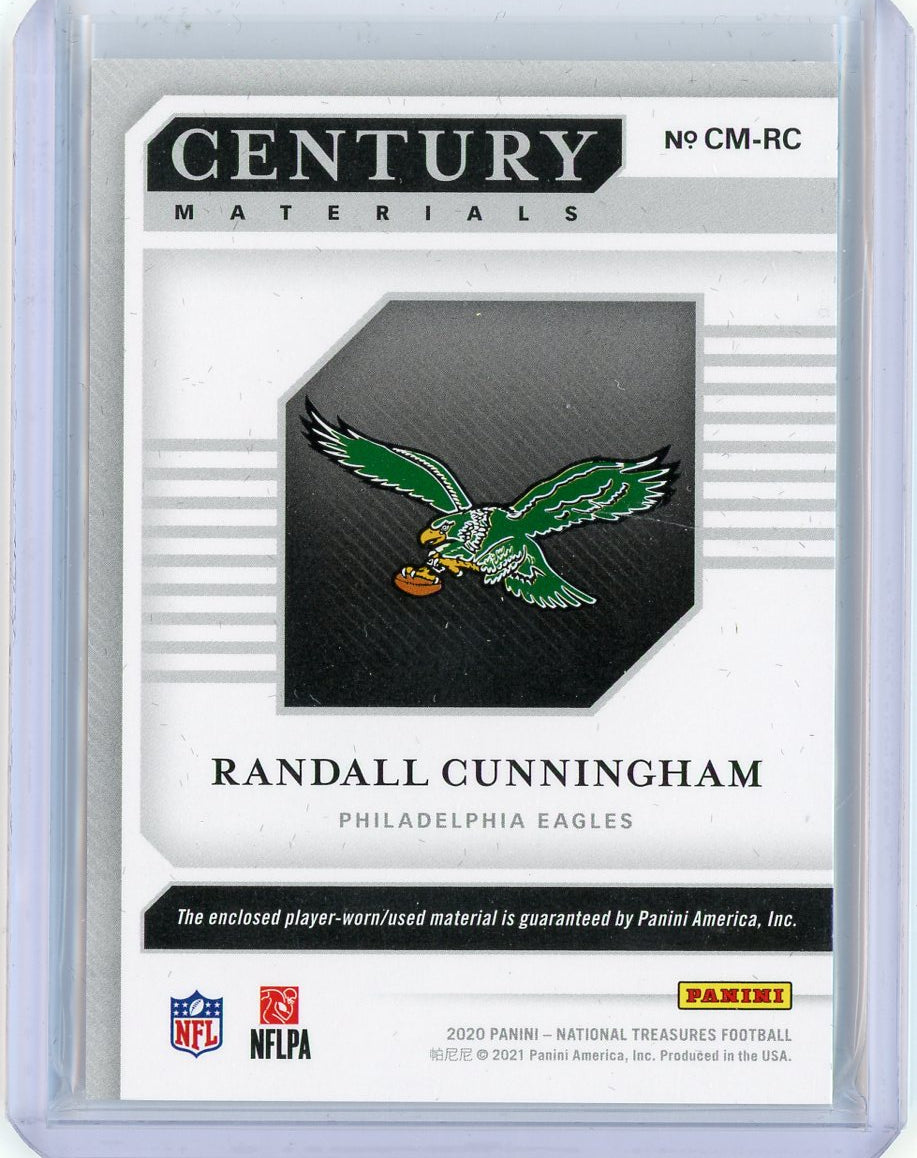 2020-panini-national-treasures-century-materials-randall-cunningham-cm-rc-relic-10-football-card