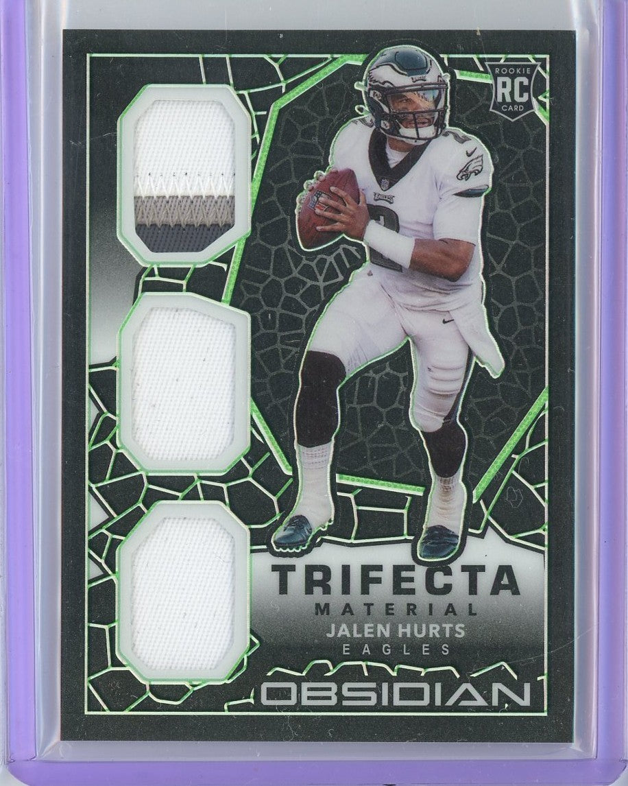 2020-panini-obsidian-trifecta-material-jalen-hurts-tm22-50-rookie-patch-relic-rookie-rc-football-card