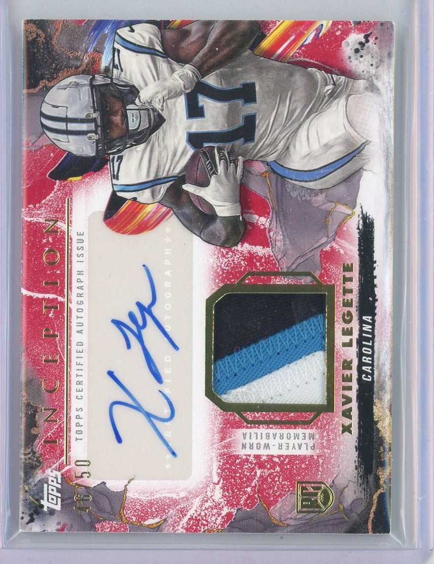 2024-topps-inception-xavier-legette-ppa-xl-rookie-patch-auto-rpa-50-rookie-rc-football-card