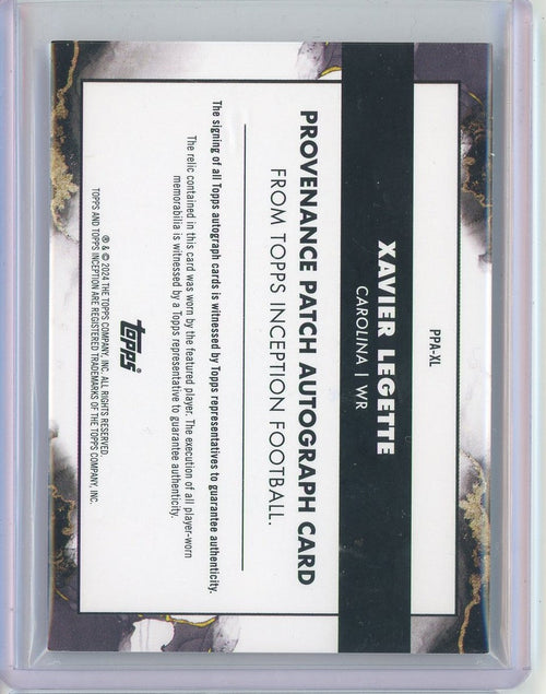 2024-topps-inception-xavier-legette-ppa-xl-rookie-patch-auto-rpa-50-rookie-rc-football-card
