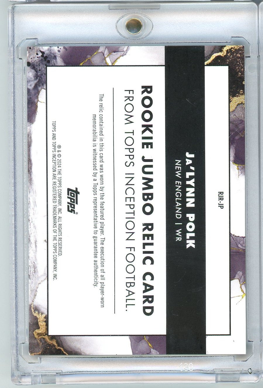 2024-topps-inception-jalynn-polk-rjr-jp-150-jumbo-relic-rookie-rc-football-card