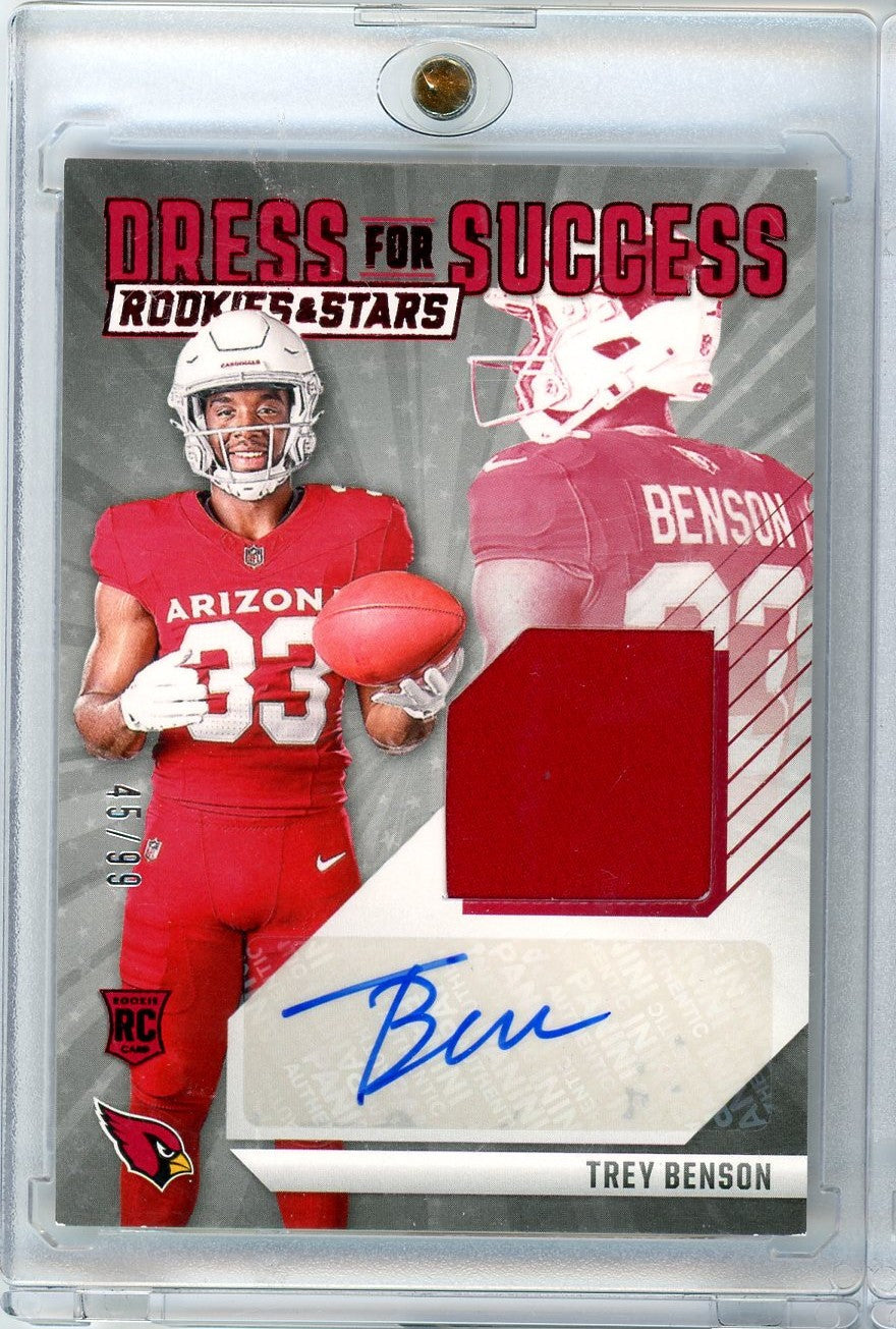 2024-panini-rookies-stars-dress-for-success-trey-benson-dfs-tbn-99-rpa-autographed-rookie-rc-football-card