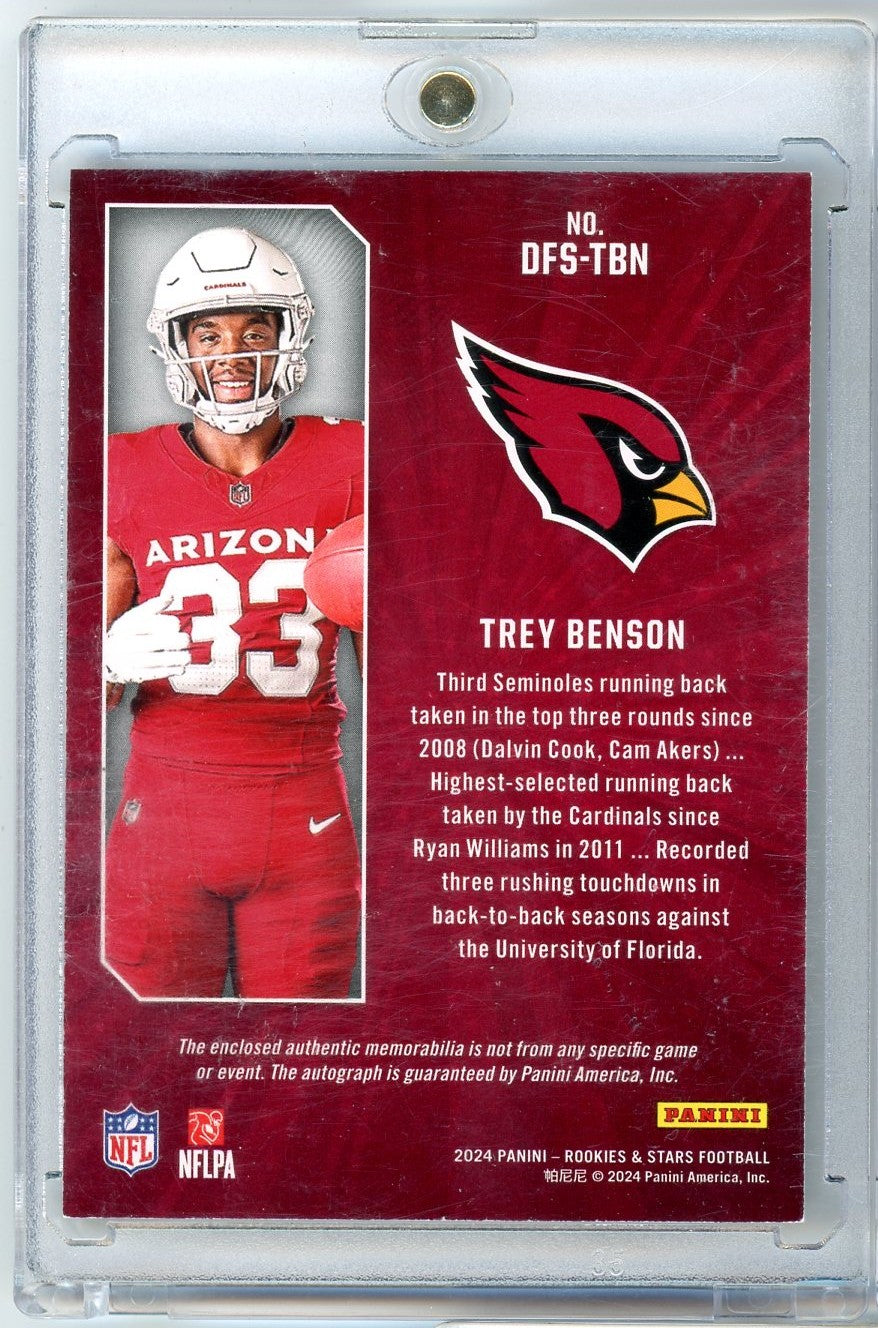 2024-panini-rookies-stars-dress-for-success-trey-benson-dfs-tbn-99-rpa-autographed-rookie-rc-football-card