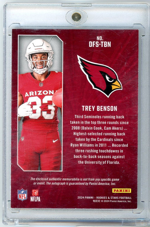 2024-panini-rookies-stars-dress-for-success-trey-benson-dfs-tbn-99-rpa-autographed-rookie-rc-football-card