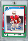2024-panini-donruss-ricky-pearsall-318-green-parallel-auto-rookie-rc-football-card