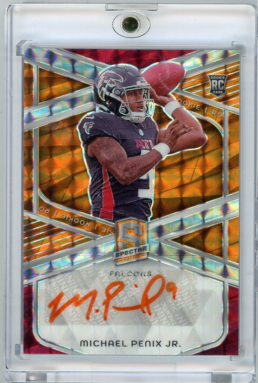 2024-panini-spectra-orange-auto-michael-penix-jr-rampj-10-rookie-rc-football-card