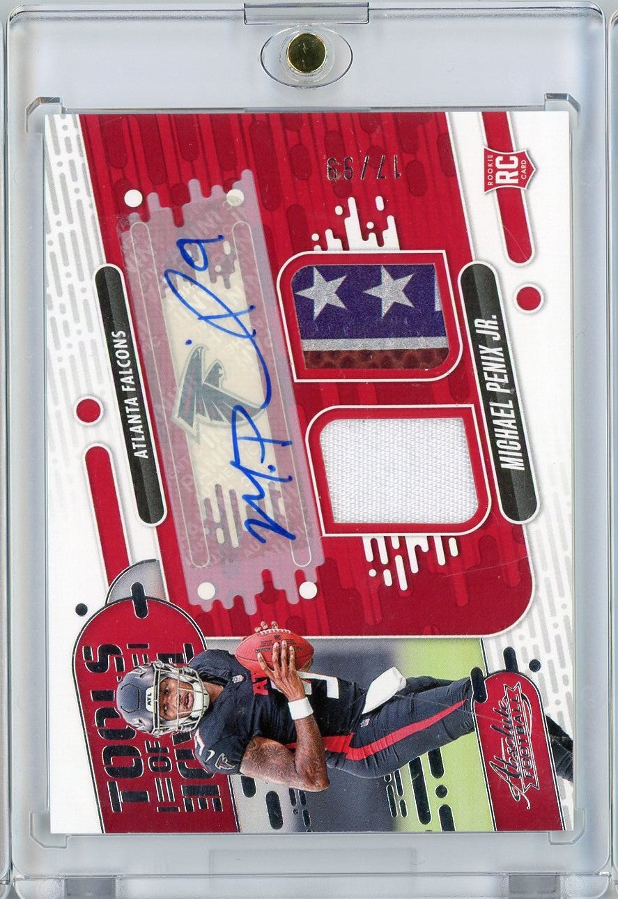 2024-panini-absolute-tools-of-the-trade-michael-penix-jr-totd-mpj-rpa-auto-99-rookie-rc-football-card