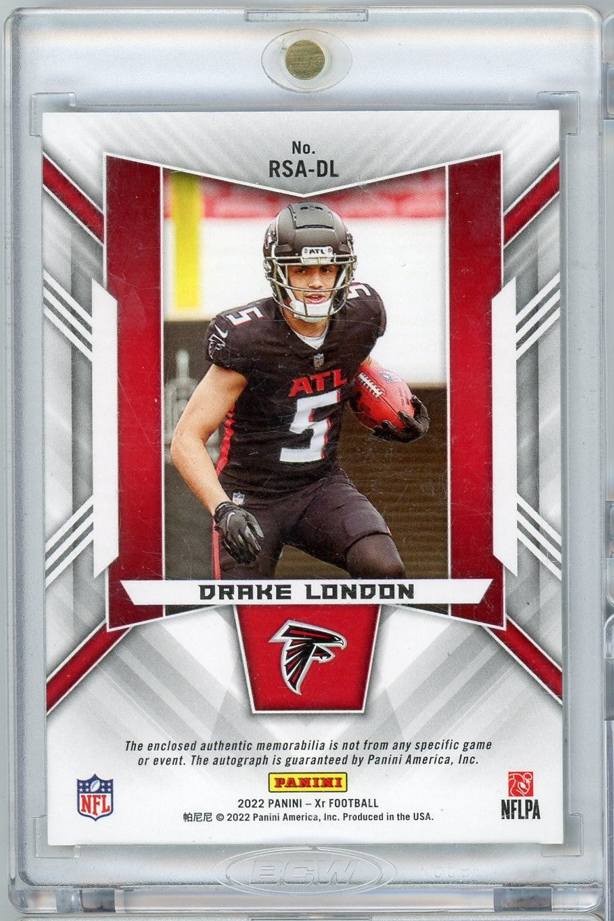 2022-panini-xr-gold-drake-london-rsa-dl-d-10-10-rpa-auto-rookie-rc-football-card