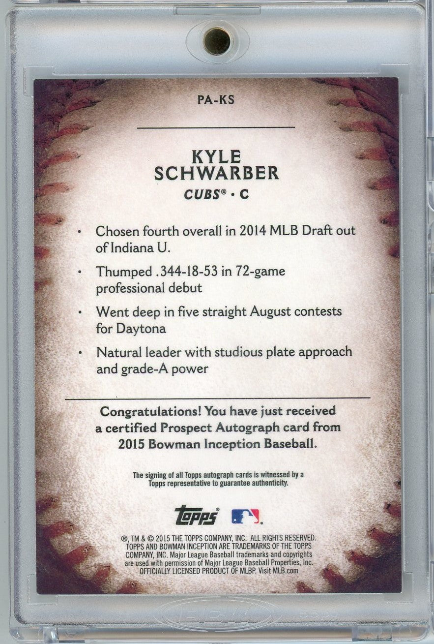 2015-bowman-inception-kyle-schwarber-pa-ks-150-auto-rookie-rc-baseball-card