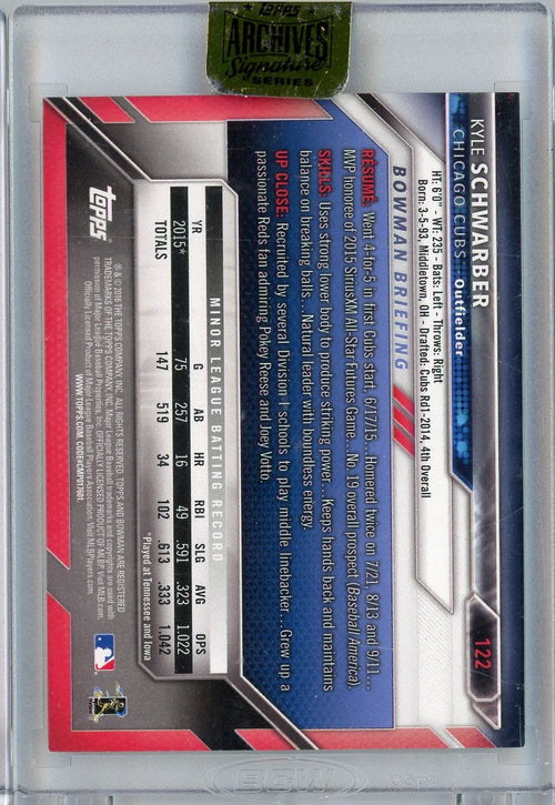 2017-topps-archives-2016-bowman-kyle-schwarber-122-99-on-card-auto-rookie-rc-baseball-card