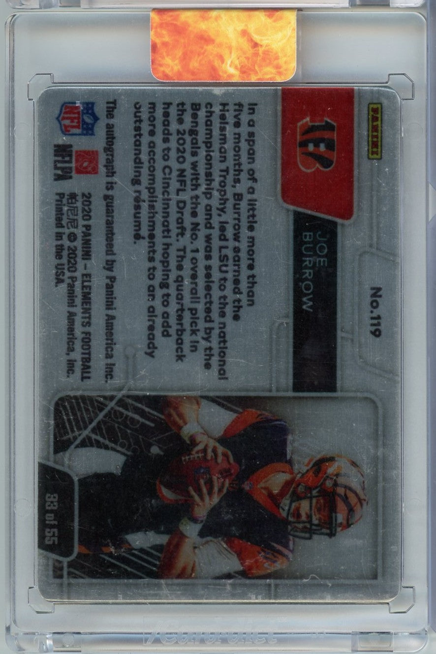 2020-panini-elements-joe-burrow-119-rookie-auto-55-rookie-rc-football-card