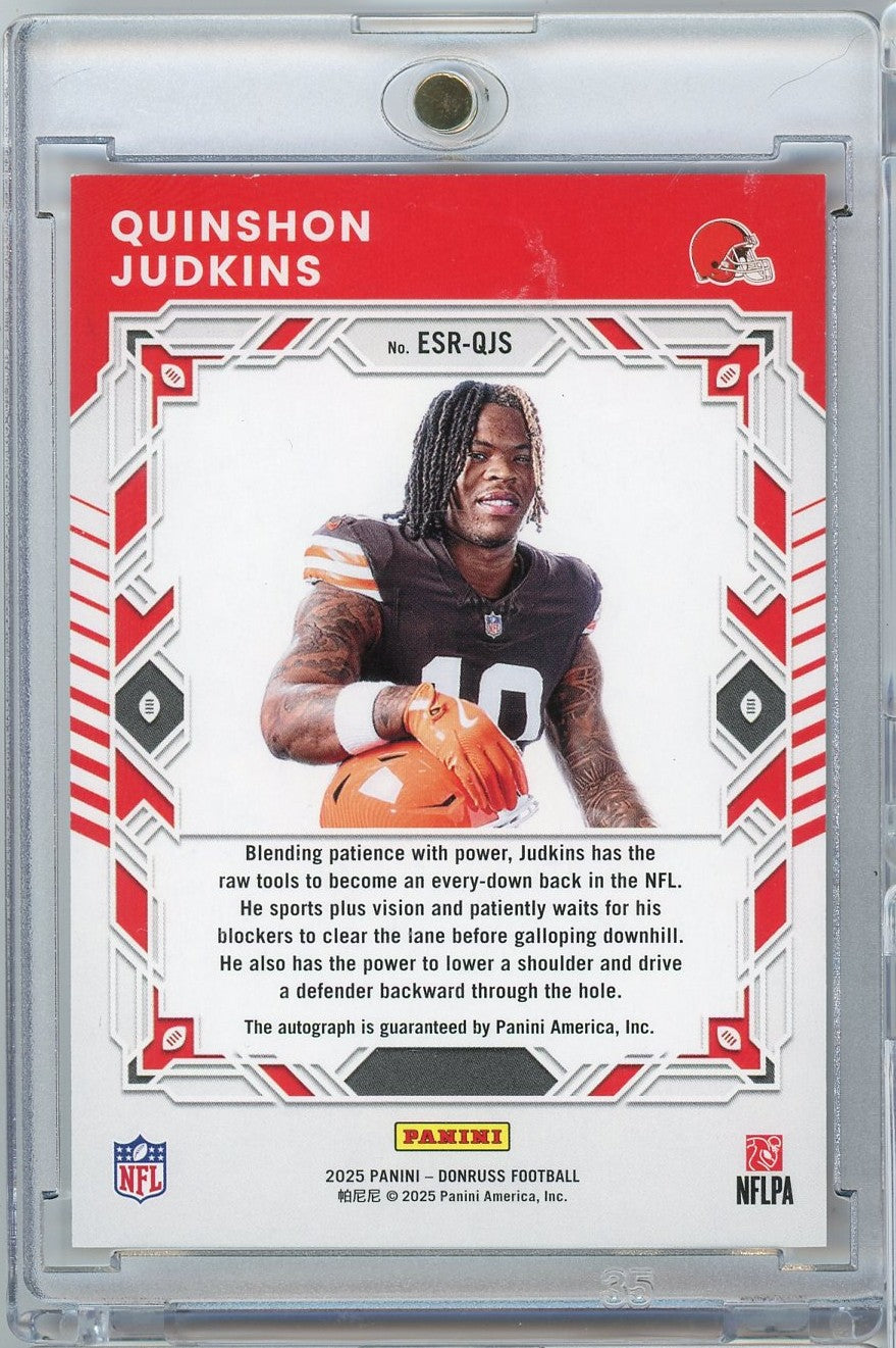 2025-panini-donruss-quinshon-judkins-esr-qjs-elite-series-rookies-auto-99-cleveland-browns-rookie-rc-football-card