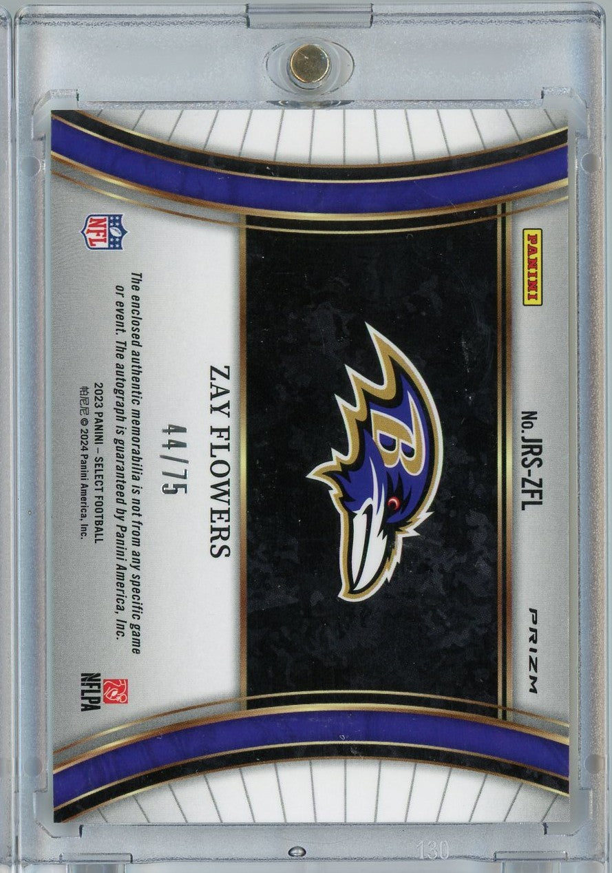 2023-panini-select-zay-flowers-jrszfl-75-rpa-auto-rookie-rc-football-card
