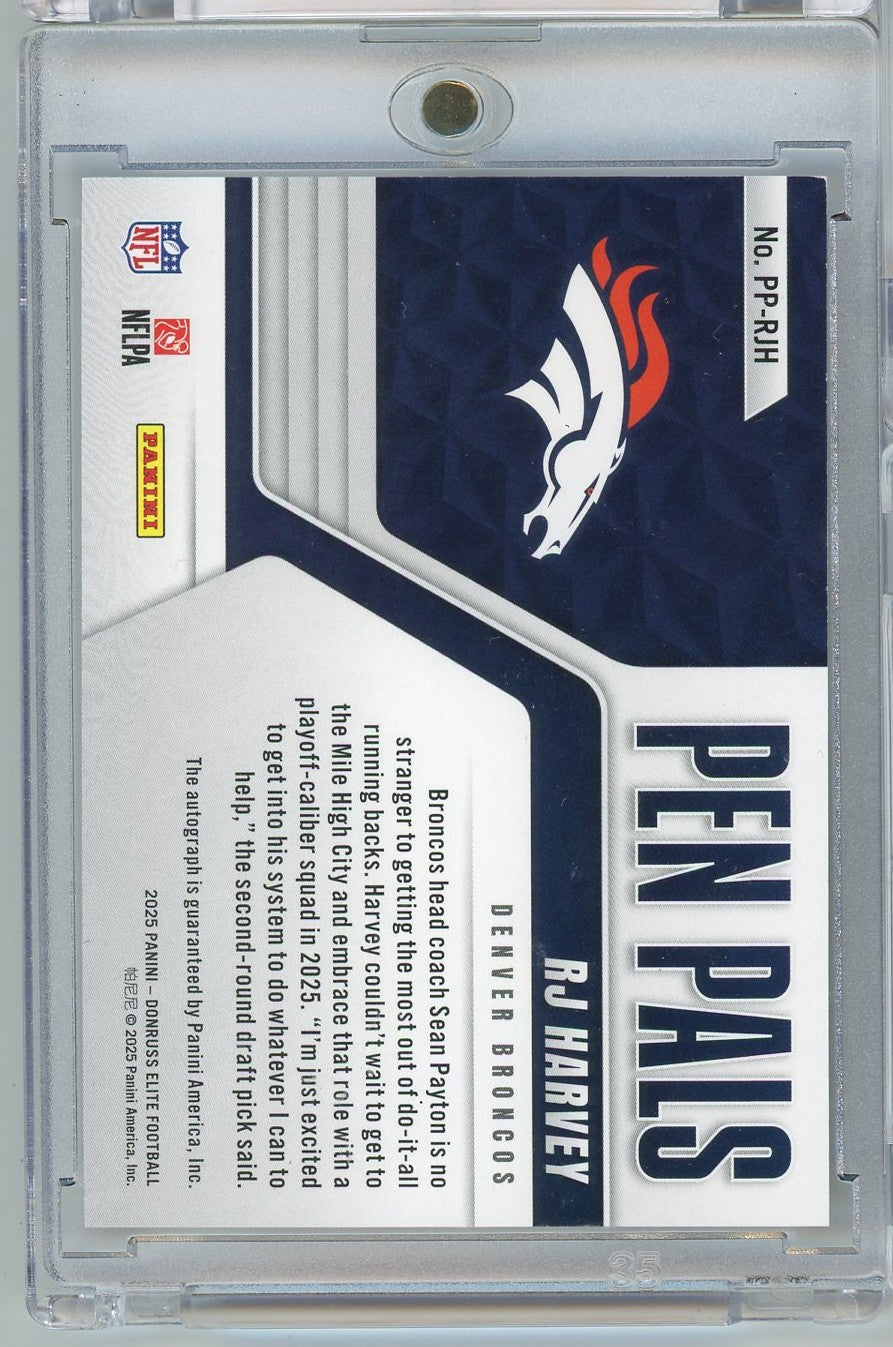2025-donruss-elite-pen-pals-rj-harvey-pprjh-auto-rookie-rc-football-card