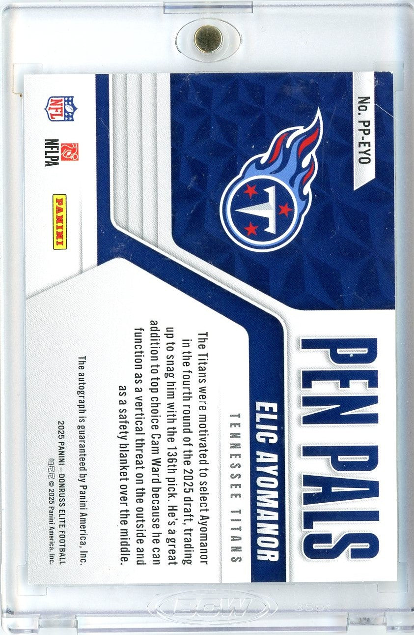 2025-donruss-elite-pen-pals-elic-ayomanor-ppeyo-auto-rookie-rc-football-card