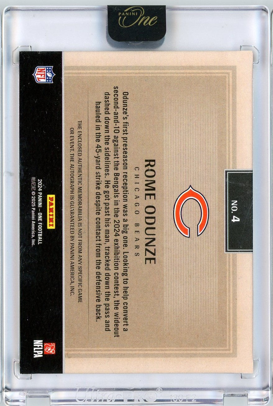 2024-panini-one-rome-odunze-4-49-green-rookie-patch-auto-rookie-rc-football-card