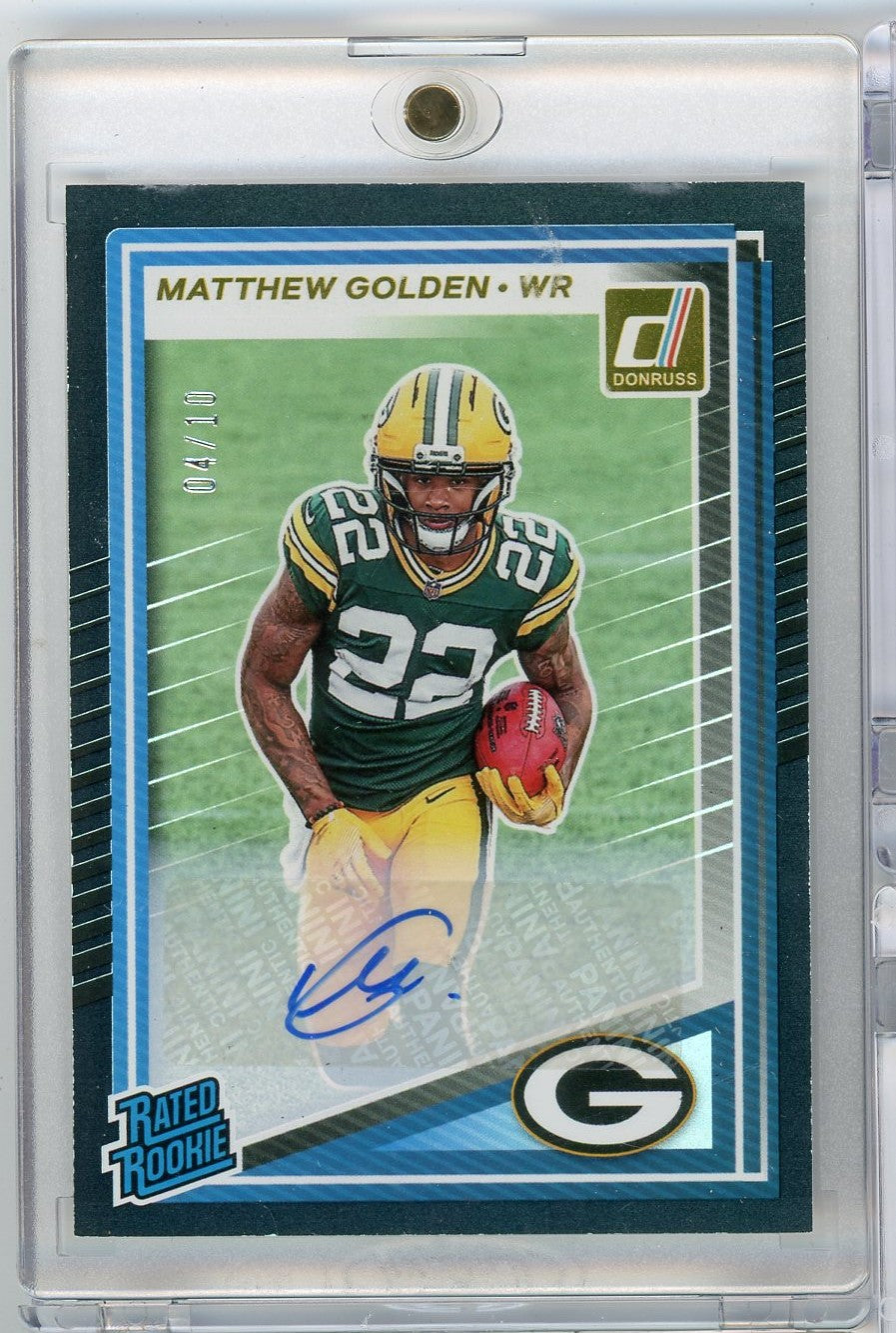 2025-panini-donruss-matthew-golden-311-auto-10-green-bay-packers-rookie-rc-football-card