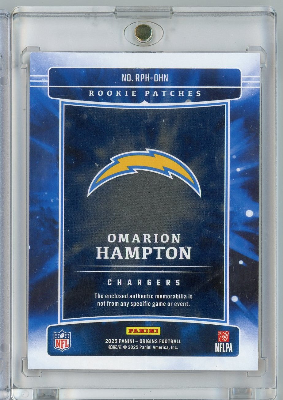 2025-panini-origins-omarion-hampton-rphohn-75-rookie-patches-relic-rookie-rc-football-card