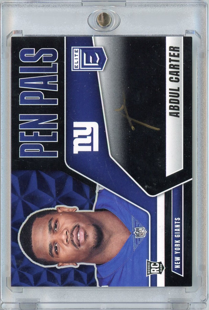 2025-donruss-elite-pen-pals-black-abdul-carter-ppaca-gold-ink-auto-rookie-rc-football-card