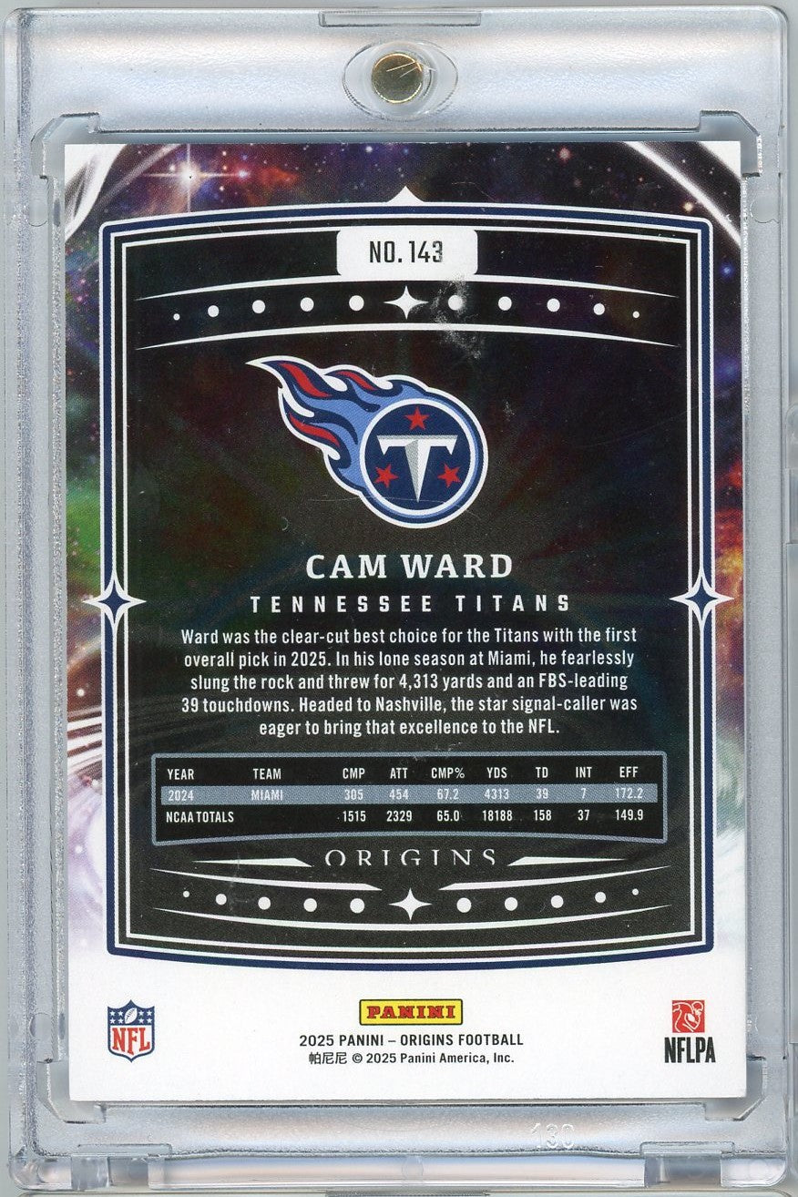 2025-panini-origins-blue-cam-ward-143-99-rookie-rc-football-card