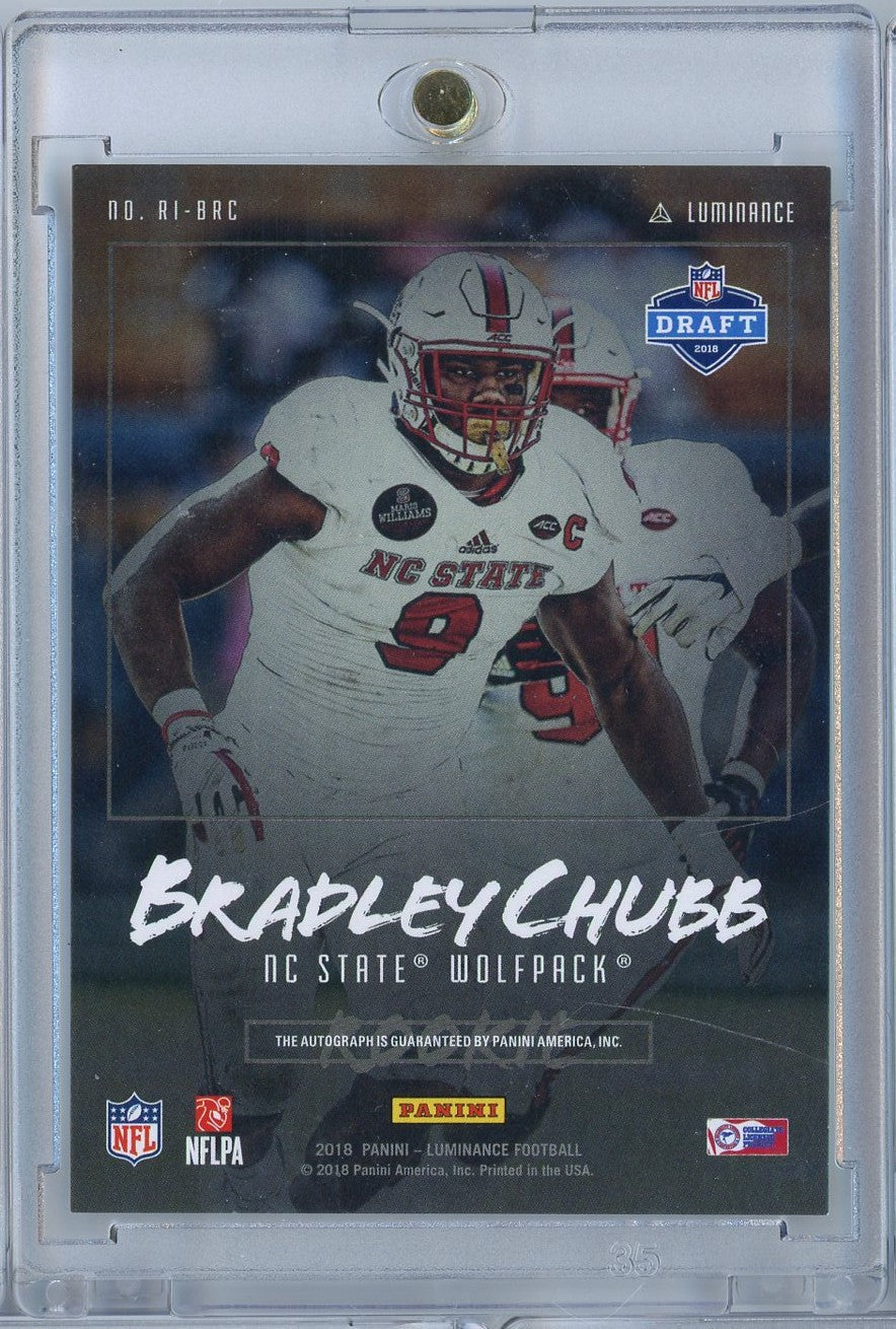 2018-panini-luminance-football-bradley-chubb-ribrc-75-auto-rookie-rc-football-card