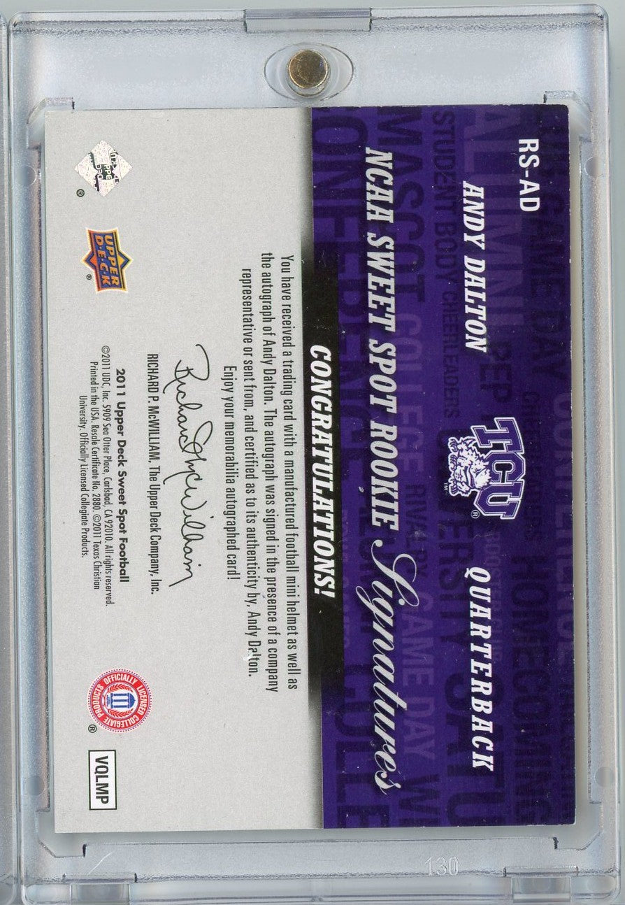 2011-upper-deck-sweet-spot-football-andy-dalton-rsad-75-autograph-rookie-rc-football-card