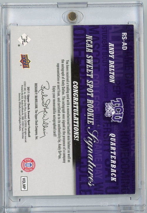 2011-upper-deck-sweet-spot-football-andy-dalton-rsad-75-autograph-rookie-rc-football-card