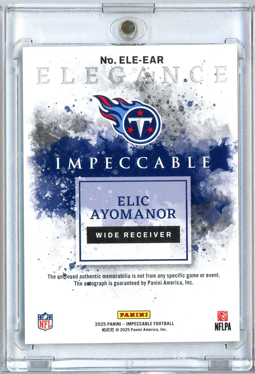 2025-panini-impeccable-elic-ayomanor-ele-ear-60-relic-auto-rookie-rc-football-card