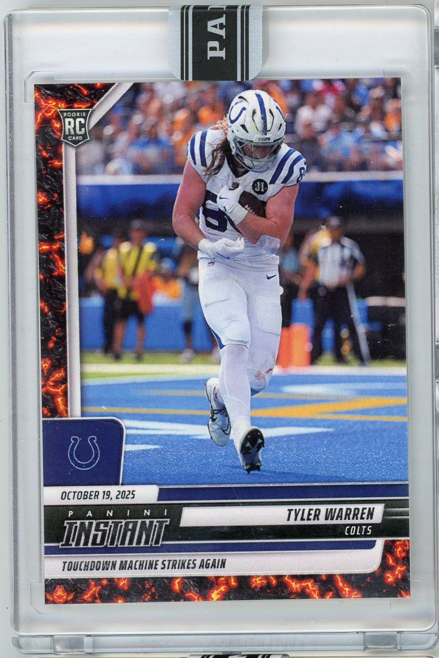 2025-panini-instant-tyler-warren-164-magma-1-1-indianapolis-colts-rookie-rc-football-card
