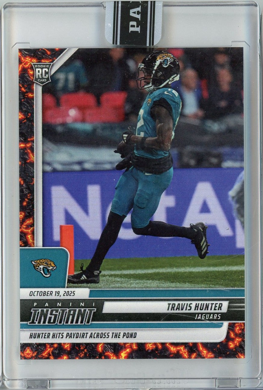2025-panini-instant-travis-hunter-157-magma-1-1-jacksonville-jaguars-rookie-rc-football-card