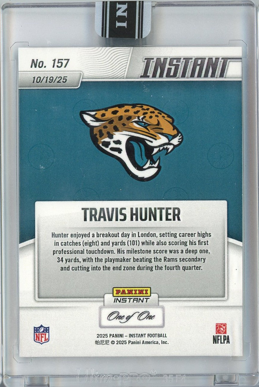 2025-panini-instant-travis-hunter-157-magma-1-1-jacksonville-jaguars-rookie-rc-football-card