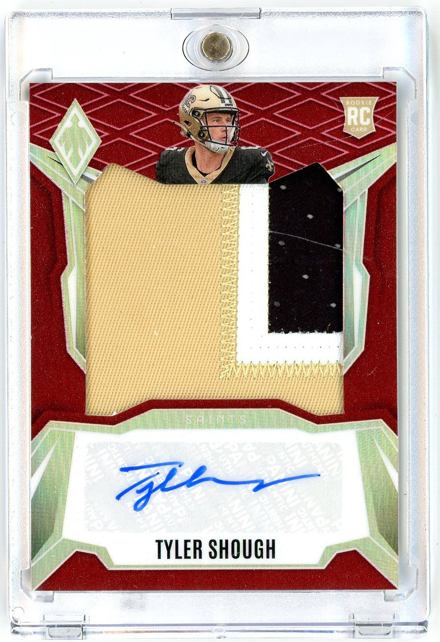 2025-panini-phoenix-tyler-shough-rpstsh-99-red-rpa-auto-rookie-rc-football-card