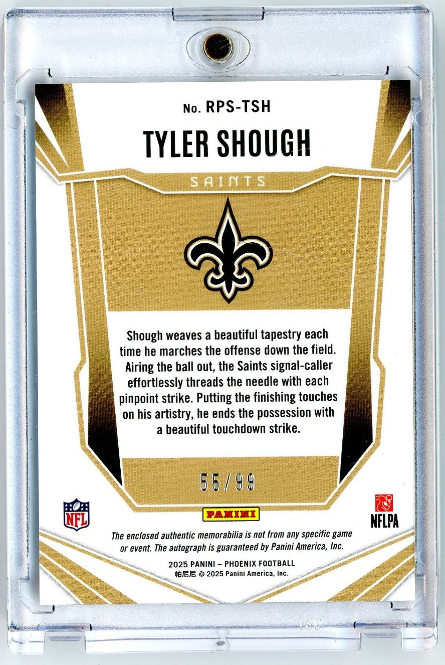 2025-panini-phoenix-tyler-shough-rpstsh-99-red-rpa-auto-rookie-rc-football-card